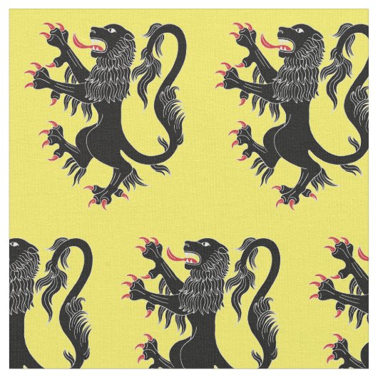 Tissu Lion Rampant Sable (Fermer)