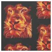 Tissu Lions Flames feu sur Noir (Fermer)