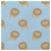 Tissu Lions mignons sur Bleu Bébé (Fermer)