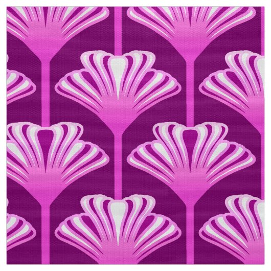 Tissu Lis d'art déco, pourpre d'améthyste et orchidée (Échantillon)