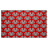 Tissu Lis d'art déco, rouge-foncé et gris/gris (Fat Quarter)