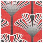 Tissu Lis d'art déco, rouge-foncé et gris/gris (Détail)