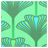 Tissu Lis d'art déco, vert de jade et turquoise (Détail)