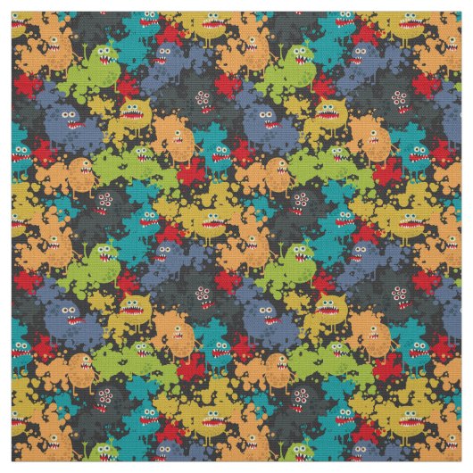 Tissu Little cute funny monsters (Échantillon)