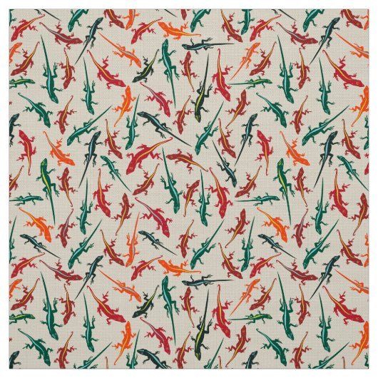 Tissu Lizards d'Anole coloré Ditsy Motif (Échantillon)