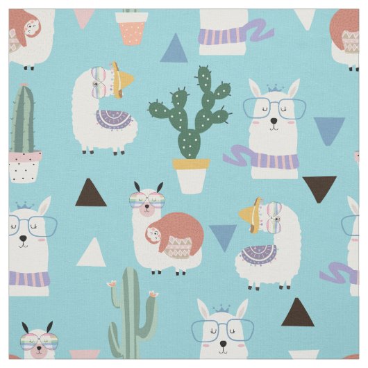 Tissu Llamas Cactus et Slots (Échantillon)