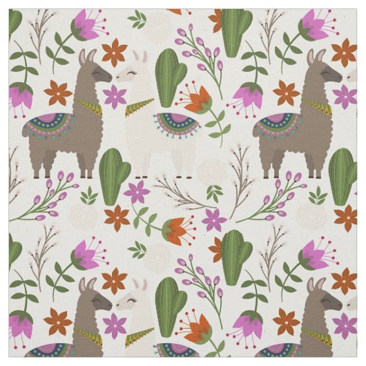 Tissu Llamas et Cactus (Échantillon)