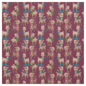 Tissu Llamas rose élégant (Échantillon)