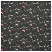 Tissu London Flag Heart, Angleterre (Échantillon)