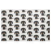 Tissu Long Haired Black et Tan Dachshund Dactog (Fat Quarter)