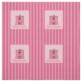 Tissu L'orignal rose "M" monogramme de l'enfant (Échantillon)