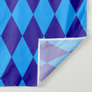 Tissu Losanges et Damier Bleu Clair et Foncé Harlequin