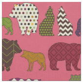Tissu loup d'ours rose (Fermer)