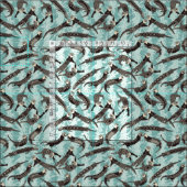 Tissu loutres de mer bleues (Carreau)