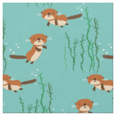 Tissu Loutres nageant (Fermer)