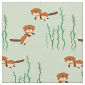 Tissu Loutres nageant (Fermer)
