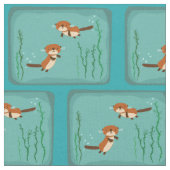 Tissu Loutres nageant (Fermer)