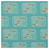 Tissu Loutres nageant (Échantillon)