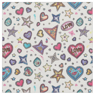 Tissu Love & Crystals | Motif sans couture Cœurs de cris