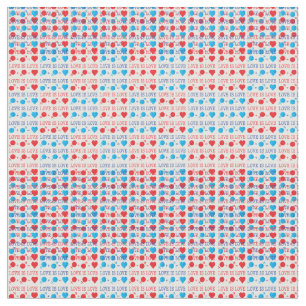 Tissu LOVE est une citation LOVE en rouge et bleu