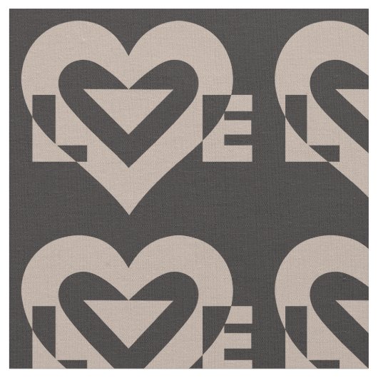 Tissu Love Grey sur Black (Fermer)