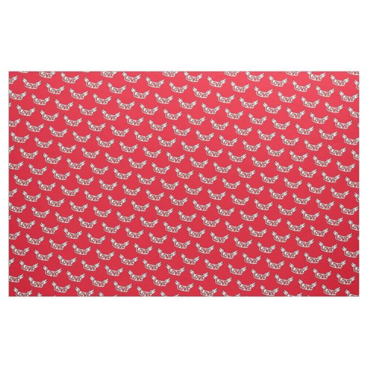 Tissu Love Scroll Message romantique sur le rouge (Yard)