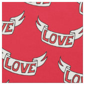 Tissu Love Scroll Message romantique sur le rouge (Fermer)