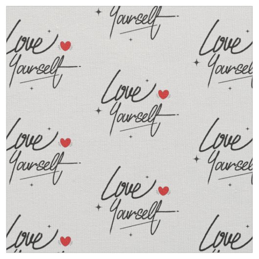 Tissu Love Yourself manuscrit Motif de script (Fermer)