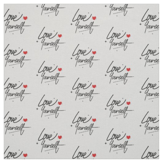Tissu Love Yourself manuscrit Motif de script (Échantillon)