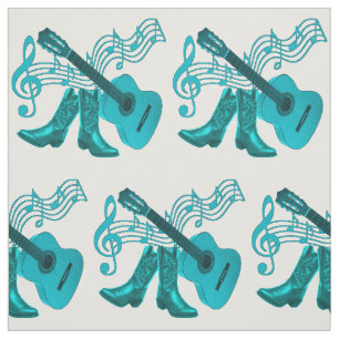 Tissu Lt occidental Blue Guitar et bottes de musique de