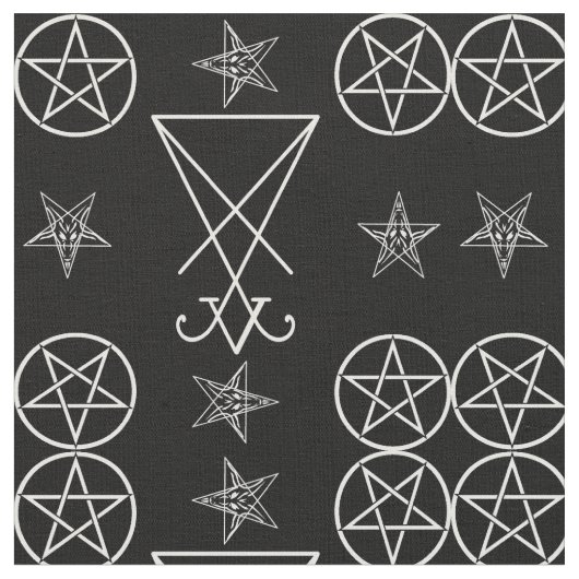 Tissu Lucifer Sigil Pentagrams Occulte Goth Fabric (Fermer)