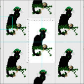 Tissu Lucky Le Conversation Noir Saint Patrick's Day (Carreau)
