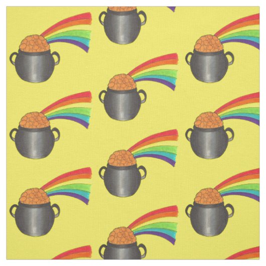 Tissu Lucky Pot of Gold Rainbow St. Patrick's Day (Échantillon)