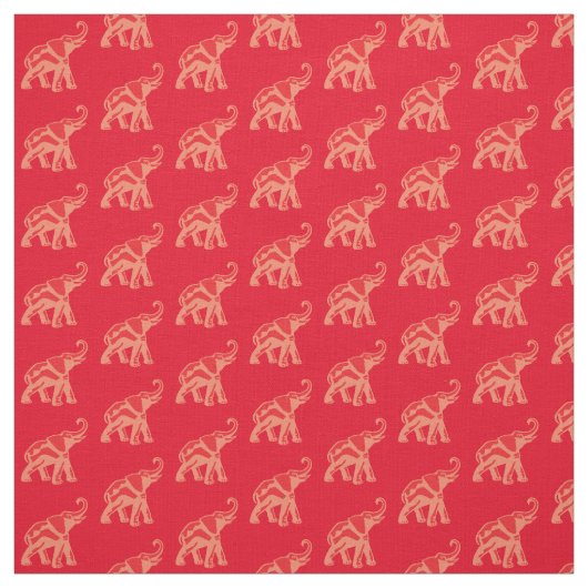 Tissu Lucky Red Elephant (Échantillon)