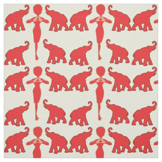 Tissu Lucky Red Elephant (Échantillon)