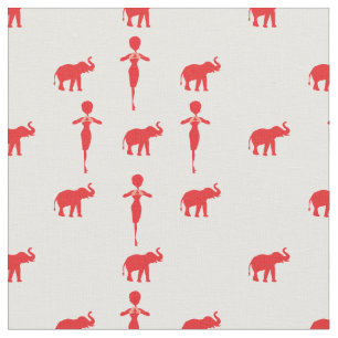 Tissu Lucky Red Elephant