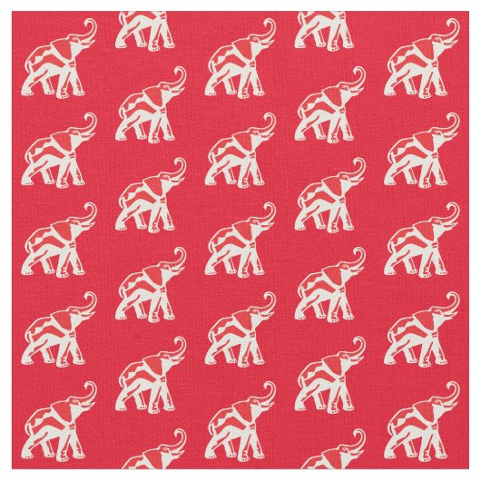 Tissu Lucky Red Elephant (Fermer)