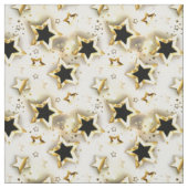 Tissu Lumière transparente avec étoiles or (Échantillon)