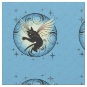 Tissu Lune de chat cosmique et étoiles (Fermer)