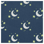 Tissu Lune et étoiles Textile original Imprimer sur Navy (Détail)