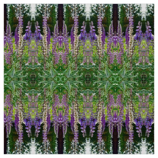 Tissu Lupines toutes dans une rangée (Échantillon)