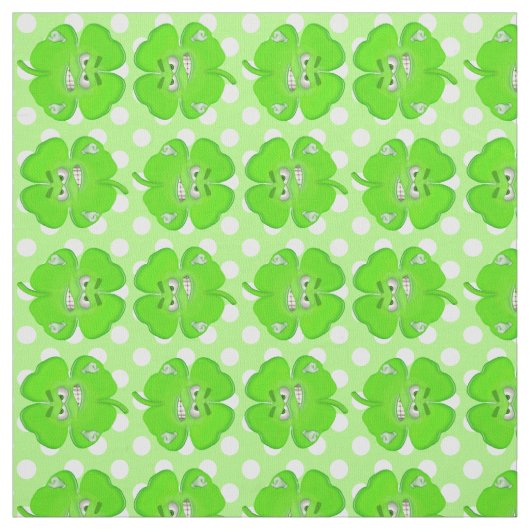 Tissu Lutter contre le Shamrock aux points blancs (Échantillon)