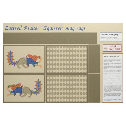 Tissu Luttrell Psalter "Écureuil" do-it-yourself Tapis d (Fat Quarter)
