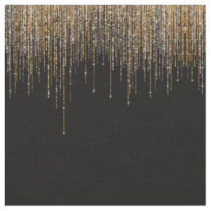 Tissu Luxe Chic Black Gold Fringe Parties scintillant ét