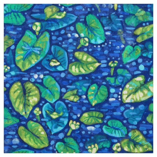 Tissu Lys de vache, étang d'été de Spatterdock Modèle fl (Échantillon)