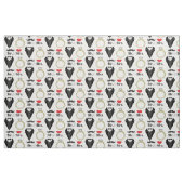 Tissu M. et Mme Lips Mustache Ring Tuxedo Mariage (Fat Quarter)