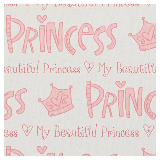 Tissu Ma belle Princesse Typographie Fabric (Fermer)