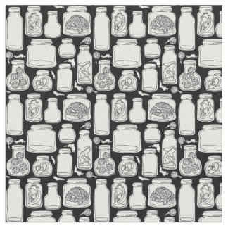 Tissu macabre spécimens médicaux noir blanc gothique