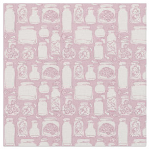 Tissu macabre spécimens médicaux pastel rose gothique