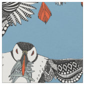 Tissu Macareux atlantiques bleus (Fermer)